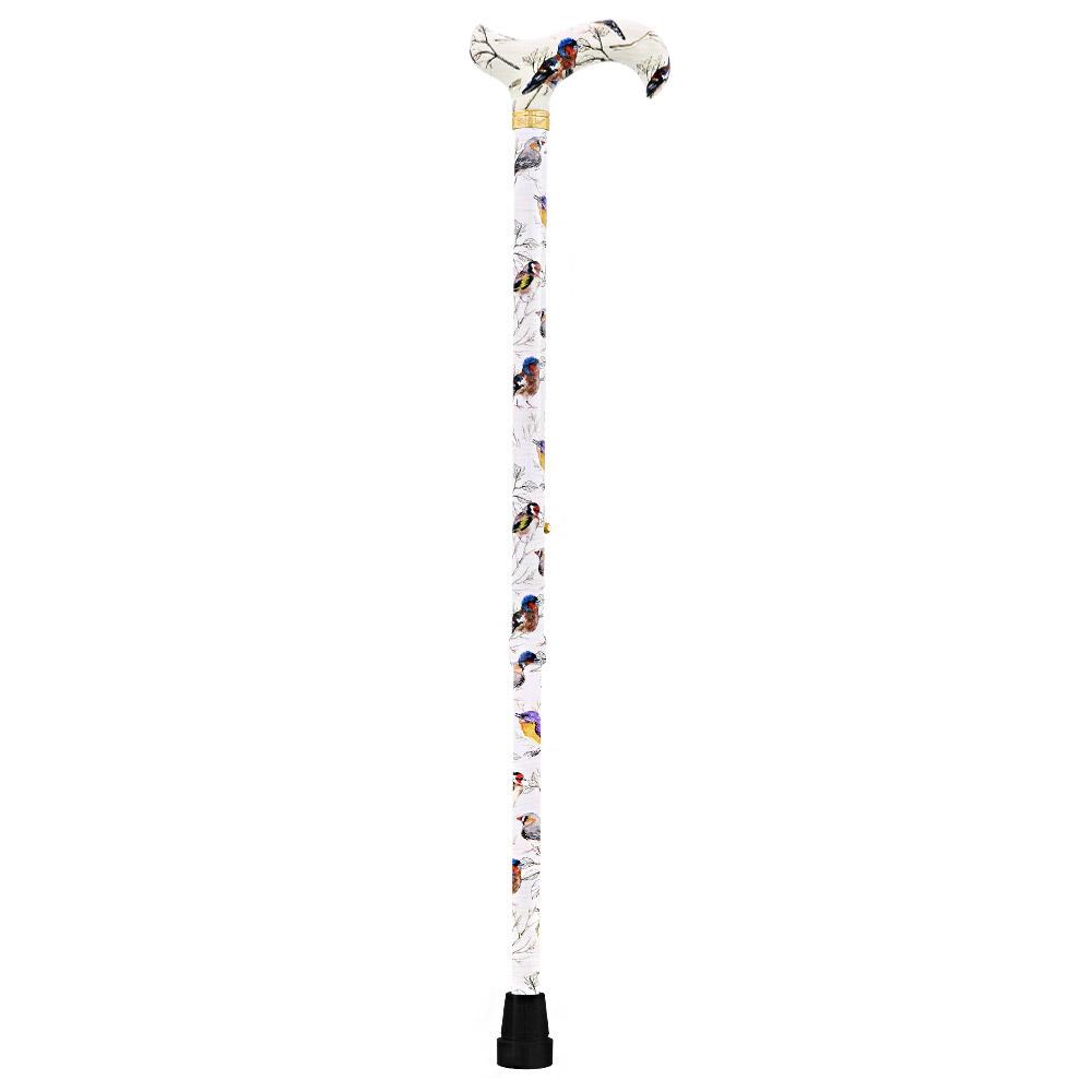 Watercolor Bird: Designer Derby Cane with Patterned Handle Adjustable Walking Canes - Tophatter Daily Deals