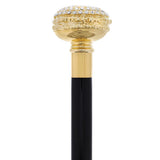 Italian Luxury: 24K Gold Plated Cane with Swarovski Rhinestones Alpaca Silver Walking Sticks - Tophatter Daily Deals