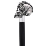 Italian Luxury: Skull & Snakes Cane, Crafted in 925r Silver Alpaca Silver Walking Sticks - Tophatter Daily Deals
