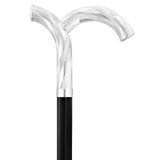 Italian Luxury: 'Curiously Curvaceous' Cane, In 925r Silver Alpaca Silver Walking Sticks - Tophatter Daily Deals