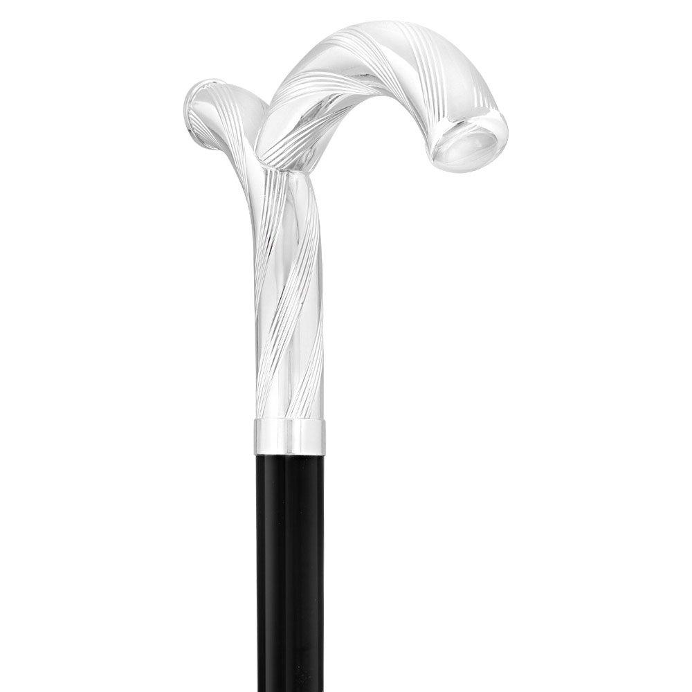 Italian Luxury: 'Curiously Curvaceous' Cane, In 925r Silver Alpaca Silver Walking Sticks - Tophatter Daily Deals