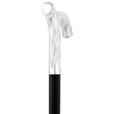 Italian Luxury: 'Curiously Curvaceous' Cane, In 925r Silver Alpaca Silver Walking Sticks - Tophatter Daily Deals