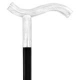 Italian Luxury: 'Harmoniously Poised' Cane, In 925r Silver Alpaca Silver Walking Sticks - Tophatter Daily Deals