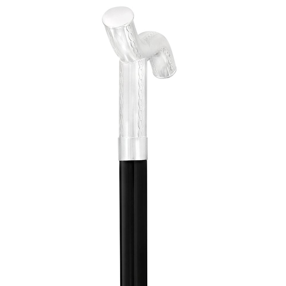 Italian Luxury: 'Harmoniously Poised' Cane, In 925r Silver Alpaca Silver Walking Sticks - Tophatter Daily Deals