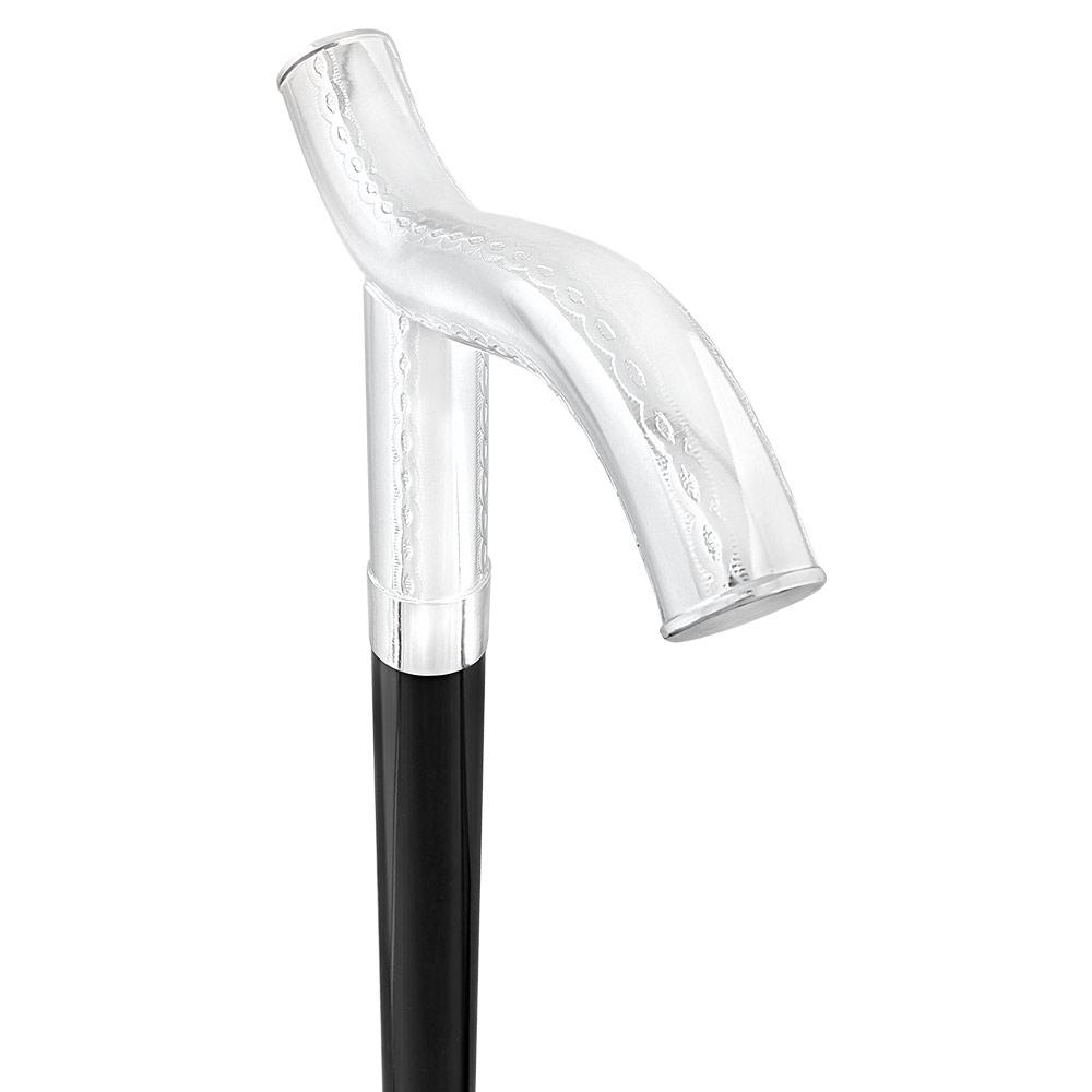 Italian Luxury: 'Harmoniously Poised' Cane, In 925r Silver Alpaca Silver Walking Sticks - Tophatter Daily Deals