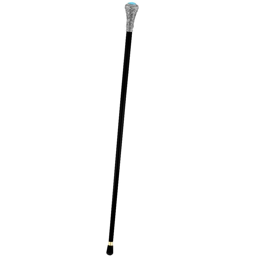 Italian Luxury: 925r Silver Knob Cane, Beechwood Shaft, Pillbox Alpaca Silver Walking Sticks - Tophatter Daily Deals
