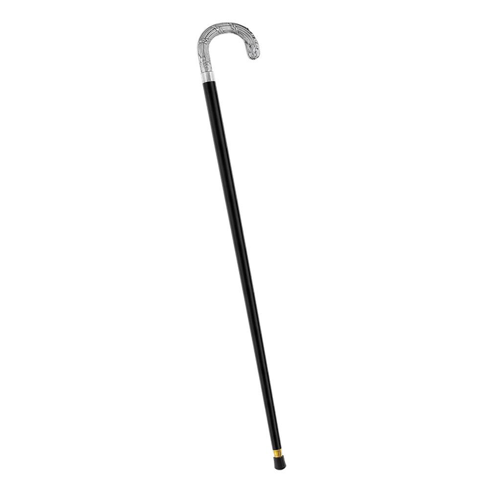 Italian Luxury Silver 925 Ribbed Intricate Design Walking Cane Alpaca Silver Walking Sticks - Tophatter Daily Deals