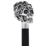 Italian Luxury: Skull & Snakes with Crystal Eyes, 925r Silver Alpaca Silver Walking Sticks - Tophatter Daily Deals