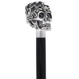 Italian Luxury: Skull & Snakes with Crystal Eyes, 925r Silver Alpaca Silver Walking Sticks - Tophatter Daily Deals
