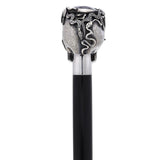 Italian Luxury: Skull & Snakes with Crystal Eyes, 925r Silver Alpaca Silver Walking Sticks - Tophatter Daily Deals