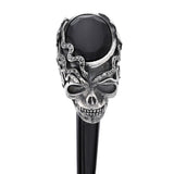 Italian Luxury: Skull & Snakes with Crystal Eyes, 925r Silver Alpaca Silver Walking Sticks - Tophatter Daily Deals