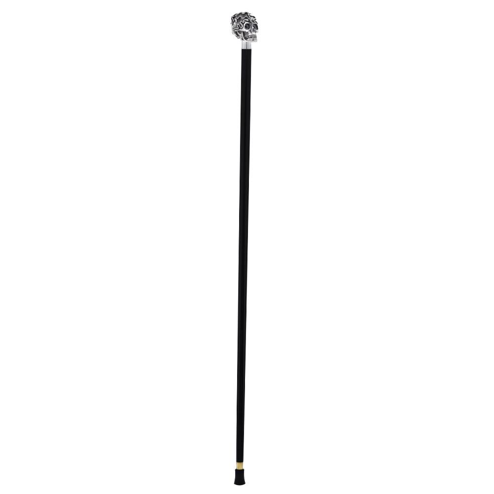 Italian Luxury: Skull & Snakes with Crystal Eyes, 925r Silver Alpaca Silver Walking Sticks - Tophatter Daily Deals