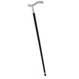 Italian Luxury: Twisted Ribbed Fritz Handle Cane, In 925r Silver Alpaca Silver Walking Sticks - Tophatter Daily Deals