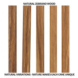 Comfort Palm Grip Cane - Zebrano Wood & Collar Anatomically Correct - Tophatter Daily Deals