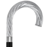 Italian Luxury: Twisted Ribbed Tourist Cane, 925r Silver Antique Vintage Walking Canes - Tophatter Daily Deals