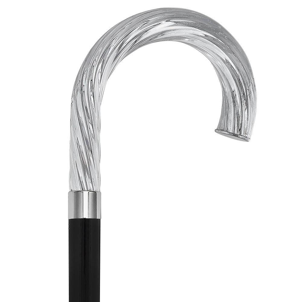 Italian Luxury: Twisted Ribbed Tourist Cane, 925r Silver Antique Vintage Walking Canes - Tophatter Daily Deals