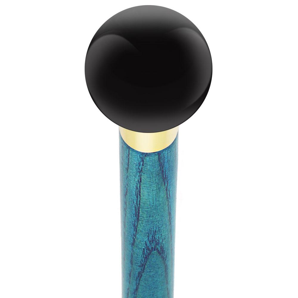 Black Void Round Knob Cane w/ Custom Color Ash Shaft & Collar Ball Clock Handle Walking Canes - Tophatter Daily Deals
