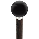 Black Void Round Knob Cane w/ Custom Wood Shaft & Collar Ball Clock Handle Walking Canes - Tophatter Daily Deals