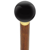 Black Void Round Knob Cane w/ Custom Wood Shaft & Collar Ball Clock Handle Walking Canes - Tophatter Daily Deals
