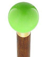 Green Apple Metallic Round Knob Cane w/ Custom Color Ash Shaft & Collar Ball Clock Handle Walking Canes - Tophatter Daily Deals
