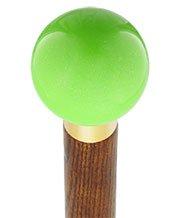 Green Apple Metallic Round Knob Cane w/ Custom Color Ash Shaft & Collar Ball Clock Handle Walking Canes - Tophatter Daily Deals