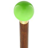 Green Apple Metallic Round Knob Cane w/ Custom Color Ash Shaft & Collar Ball Clock Handle Walking Canes - Tophatter Daily Deals