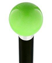 Green Apple Metallic Round Knob Cane w/ Custom Wood Shaft & Collar Ball Clock Handle Walking Canes - Tophatter Daily Deals