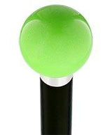 Green Apple Metallic Round Knob Cane w/ Custom Wood Shaft & Collar Ball Clock Handle Walking Canes - Tophatter Daily Deals