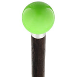Green Apple Metallic Round Knob Cane w/ Custom Wood Shaft & Collar Ball Clock Handle Walking Canes - Tophatter Daily Deals
