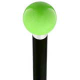 Green Apple Metallic Round Knob Cane w/ Custom Wood Shaft & Collar Ball Clock Handle Walking Canes - Tophatter Daily Deals