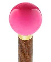 Hot Pink Round Knob Cane w/ Custom Color Ash Shaft & Collar Ball Clock Handle Walking Canes - Tophatter Daily Deals
