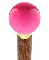 Hot Pink Round Knob Cane w/ Custom Color Ash Shaft & Collar Ball Clock Handle Walking Canes - Tophatter Daily Deals