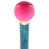 Hot Pink Round Knob Cane w/ Custom Color Ash Shaft & Collar Ball Clock Handle Walking Canes - Tophatter Daily Deals