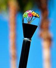 Real Dried Flower Clear Lucite Knob Stick: Beechwood Shaft Ball Clock Handle Walking Canes - Tophatter Daily Deals