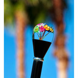 Real Dried Flower Clear Lucite Knob Stick: Beechwood Shaft Ball Clock Handle Walking Canes - Tophatter Daily Deals