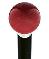 Red Candy Metallic Knob Cane - Personalize Wood Shaft & Collar Ball Clock Handle Walking Canes - Tophatter Daily Deals
