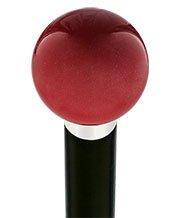 Red Candy Metallic Knob Cane - Personalize Wood Shaft & Collar Ball Clock Handle Walking Canes - Tophatter Daily Deals