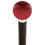 Red Candy Metallic Knob Cane - Personalize Wood Shaft & Collar Ball Clock Handle Walking Canes - Tophatter Daily Deals