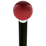 Red Candy Metallic Knob Cane - Personalize Wood Shaft & Collar Ball Clock Handle Walking Canes - Tophatter Daily Deals