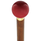 Red Candy Metallic Knob Cane - Personalize Wood Shaft & Collar Ball Clock Handle Walking Canes - Tophatter Daily Deals
