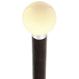 Vanilla Ivory Round Knob Cane w/ Custom Wood Shaft & Collar Ball Clock Handle Walking Canes - Tophatter Daily Deals