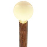 Vanilla Ivory Round Knob Cane w/ Custom Wood Shaft & Collar Ball Clock Handle Walking Canes - Tophatter Daily Deals