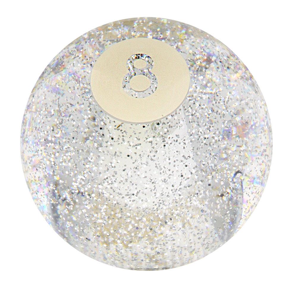8 Ball Clear Sparkle Round Knob Cane w/ Custom Wood Shaft & Collar Billiard Walking Sticks - Tophatter Daily Deals