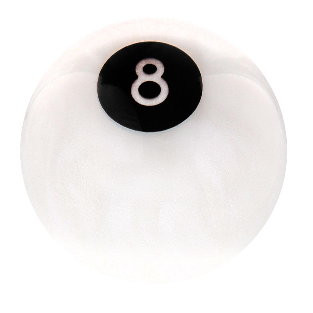8 Ball White Pearl Round Knob Cane w/ Custom Color Ash Shaft & Collar Billiard Walking Sticks - Tophatter Daily Deals