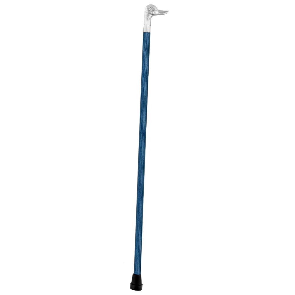 Chrome Plated Duck Handle Walking Cane w/ Custom Color Stained Ash Shaft & Collar Bird Walking Canes - Tophatter Daily Deals