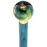 Flying Duck Camo Round Knob Cane w/ Custom Color Ash Shaft & Collar Bird Walking Canes - Tophatter Daily Deals