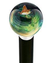 Flying Duck Camo Round Knob Cane w/ Custom Wood Shaft & Collar Bird Walking Canes - Tophatter Daily Deals