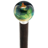 Flying Duck Camo Round Knob Cane w/ Custom Wood Shaft & Collar Bird Walking Canes - Tophatter Daily Deals