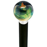 Flying Duck Camo Round Knob Cane w/ Custom Wood Shaft & Collar Bird Walking Canes - Tophatter Daily Deals