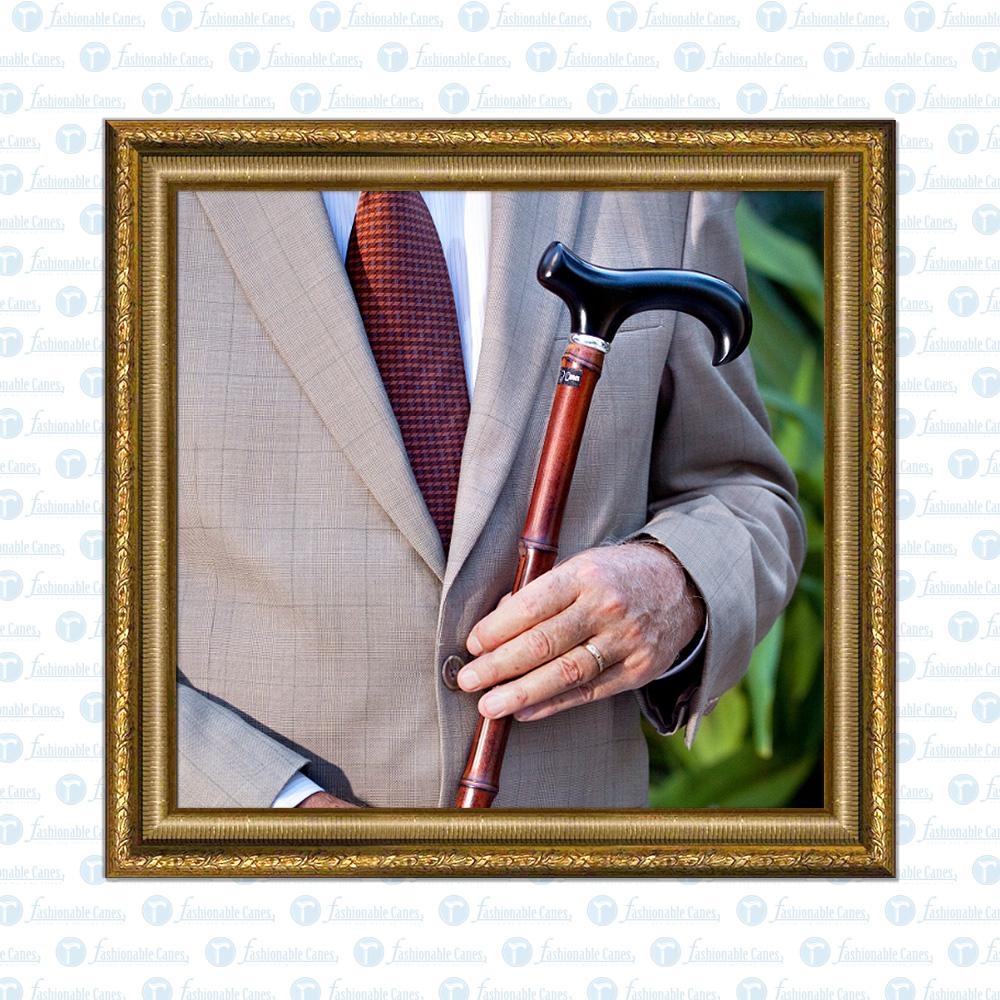 Bamboo Shaft Cane: Elegant Design, Black Beechwood Derby - Tophatter Daily Deals